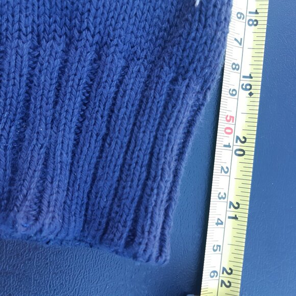 Chaps Ralph Lauren SZ M Vintage 1990s Navy Crewneck Southwestern Knit Sweater - Picture 13 of 14